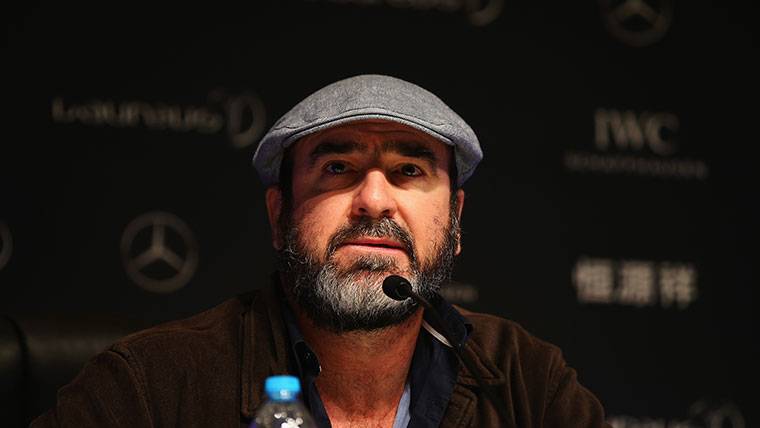 Eric Cantona, during a press conference