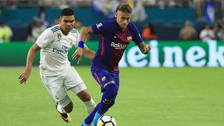 Neymar Jr, durante un partido contra el Real Madrid en pretemporada