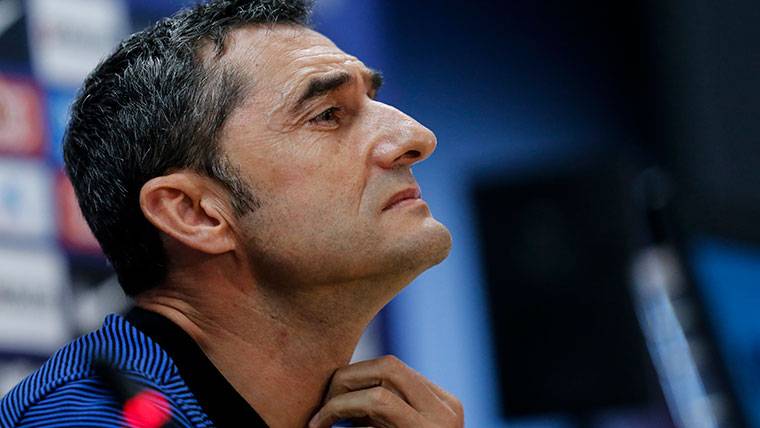 Ernesto Valverde, in press conference with the FC Barcelona