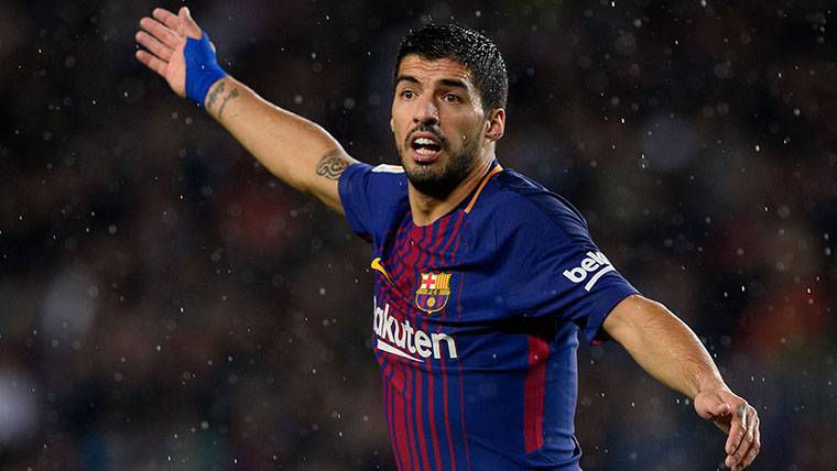 Luis Suárez, durante un partido con el Barça esta temporada