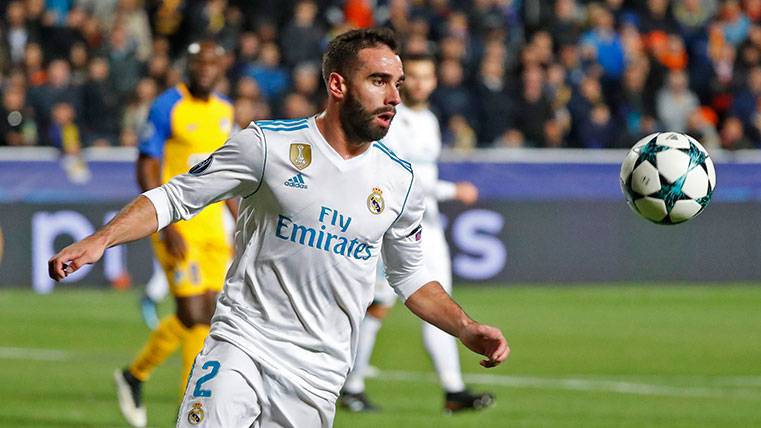 Dani Carvajal, durante el partido de Champions League