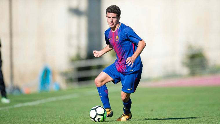 Mateu Morey en un partido del juvenil del FC Barcelona