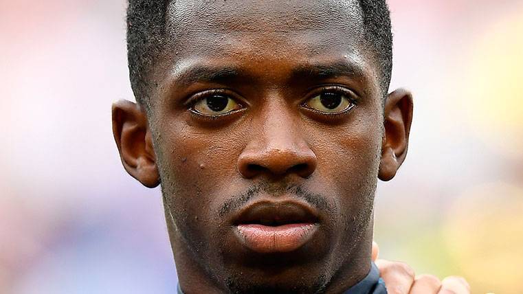 Ousmane Dembélé en un amistoso con la selección francesa