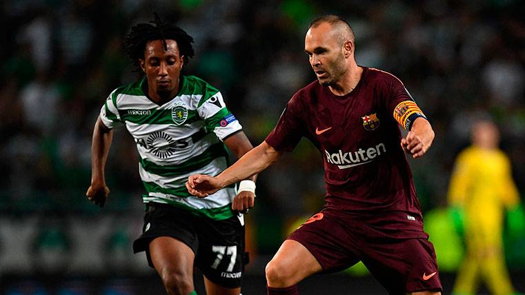 Iniesta, durante el partido de Champions League