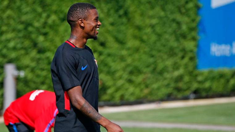 Nélson Semedo en un entrenamiento con el FC Barcelona