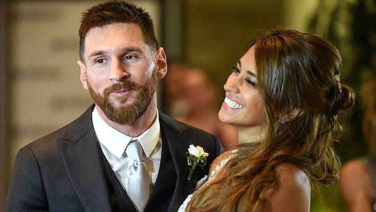 Leo Messi y Antonella, durante su boda este pasado verano