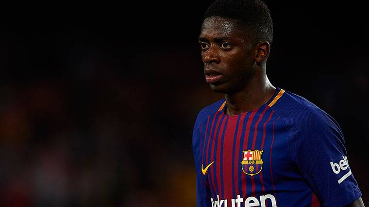 Ousmane Dembélé, durante un partido con el FC Barcelona