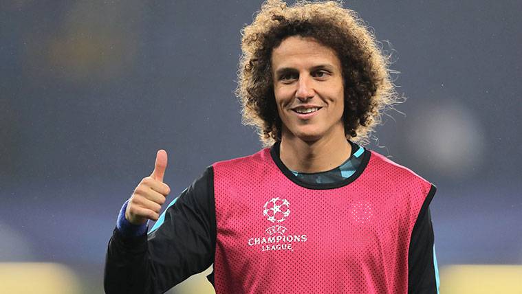 David Luiz in a warming with Chelsea in Champions
