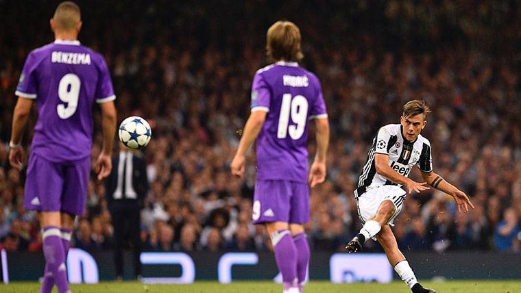 Paulo Dybala, durante la final de la Champions contra el Real Madrid