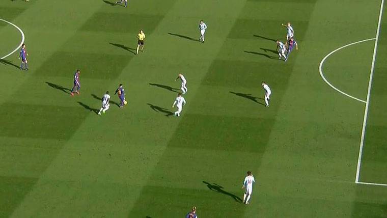 Luis Suárez, enabled by Jozabed in the pass of Messi