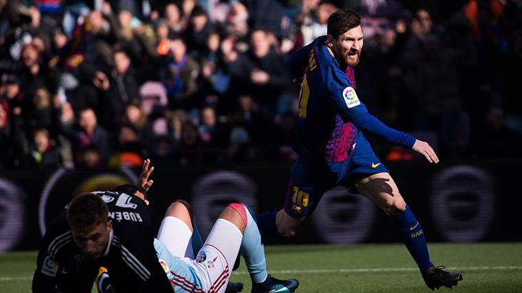 Leo Messi, en una jugada del Barcelona-Celta de Vigo
