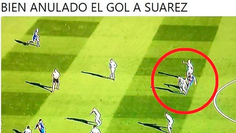Broma del gol anulado de Luis Suárez al Celta