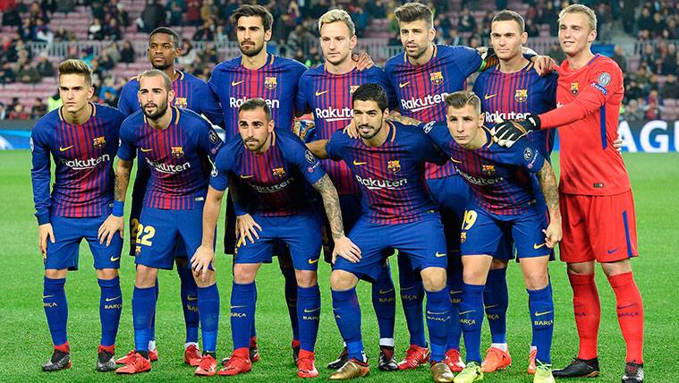 The eleven of the FC Barcelona in the last day of Champions of 2017