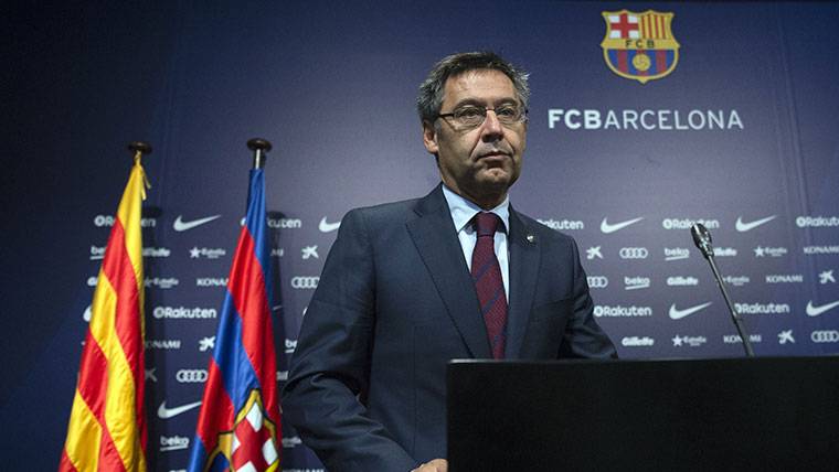 Josep Maria Bartomeu, durante una comparecencia con el FC Barcelona