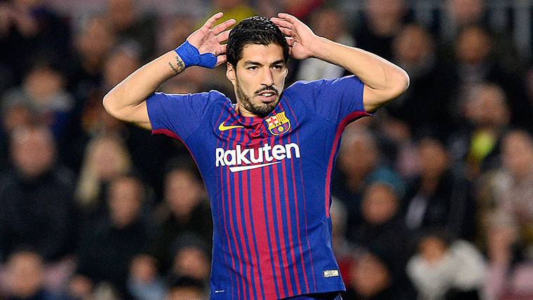 Luis Suárez, carrying the hands in command against the Sporting