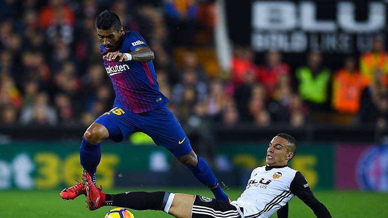 Paulinho, en el partido Valencia-Barcelona
