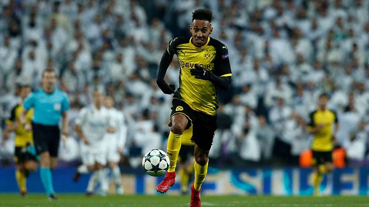 Aubameyang, during a party of Champions against the Real Madrid