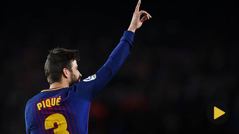 Gerard Piqué celebra un gol con el FC Barcelona