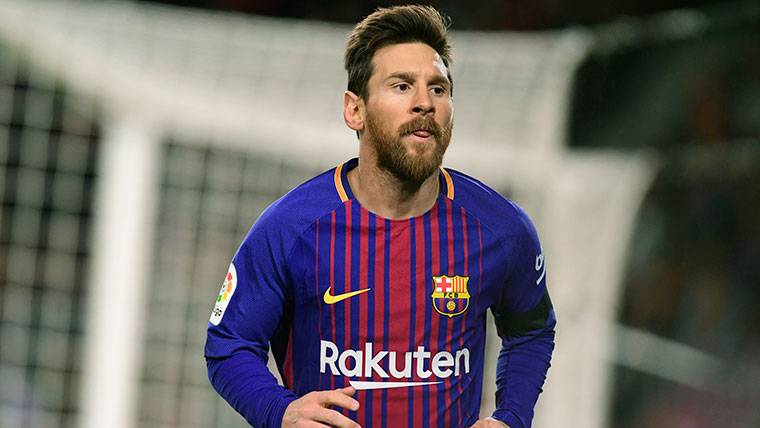 Leo Messi, celebrando un gol marcado con el FC Barcelona