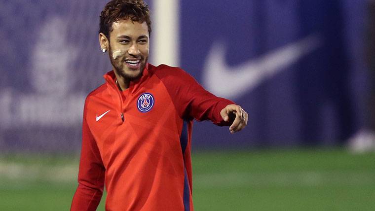 Neymar Jr, during a training with Paris Saint-Germain