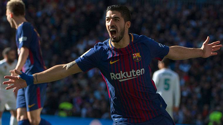Luis Suárez, celebrating the goal against the Real Madrid