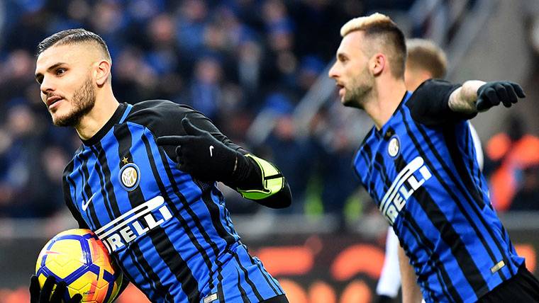 Mauro Icardi, celebrando un gol marcado con el Inter de Milán