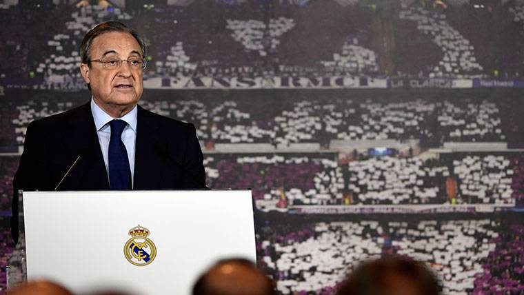 Florentino Pérez, durante una comparecencia del Real Madrid