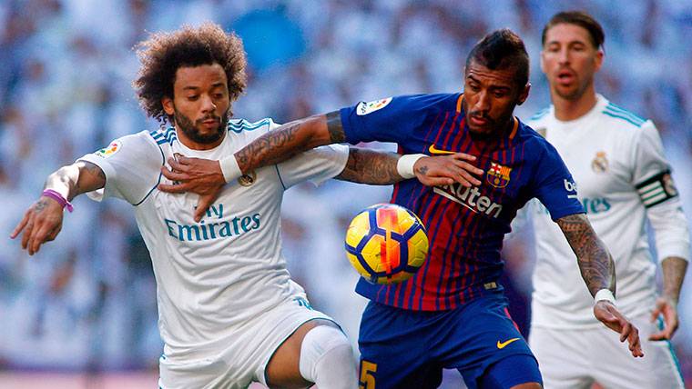Paulinho, during the Classical against the Real Madrid