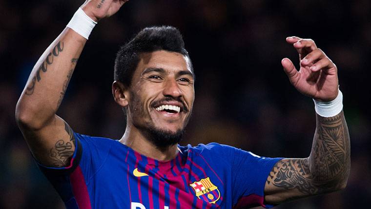 Paulinho, during a party with the FC Barcelona