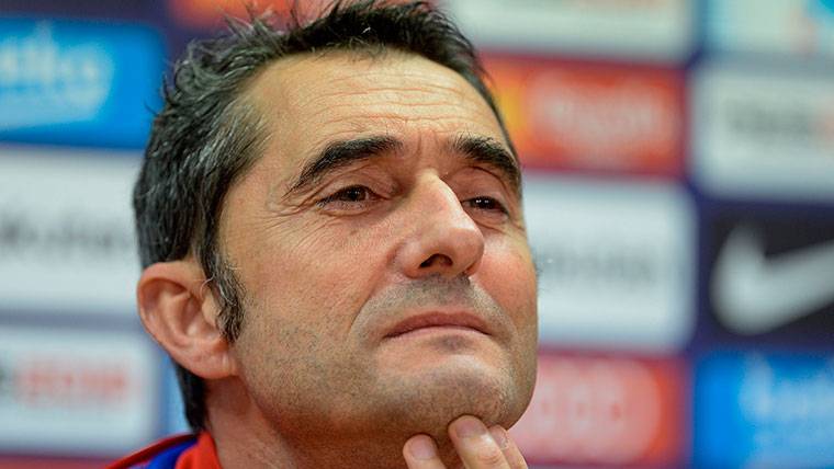 Ernesto Valverde, during the press conference