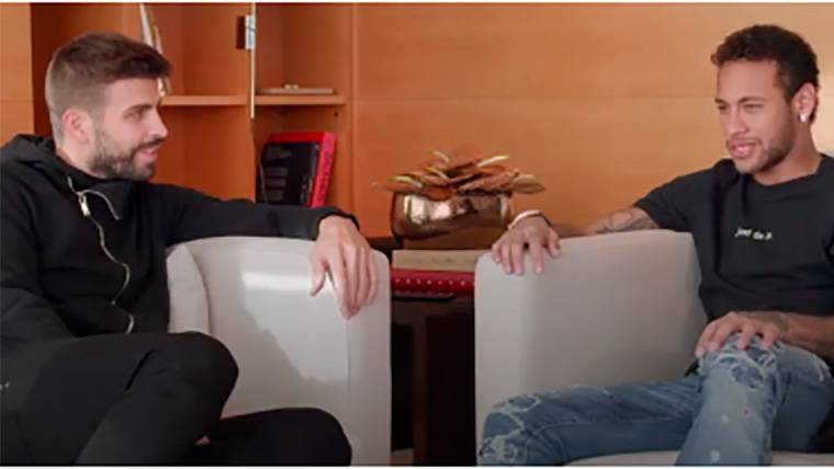 Piqué y Neymar, durante la entrevista