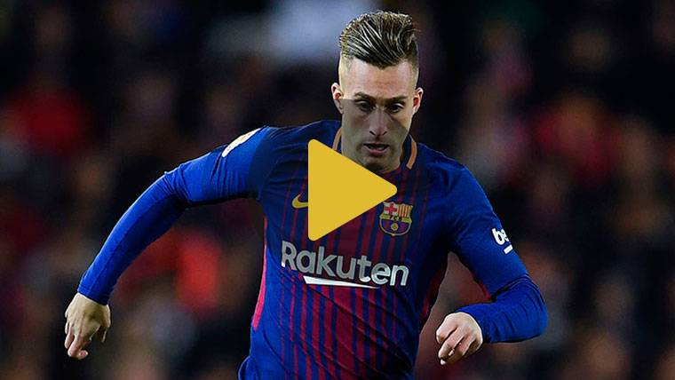 Gerard Deulofeu, durante un partido con el FC Barcelona