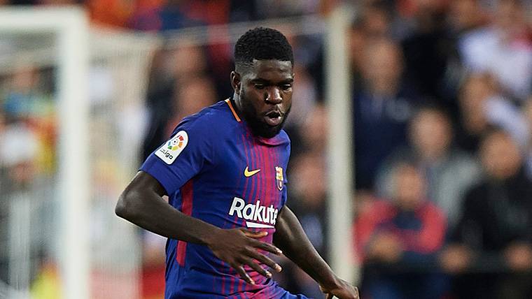 Samuel Umtiti, durante un partido con el Barcelona