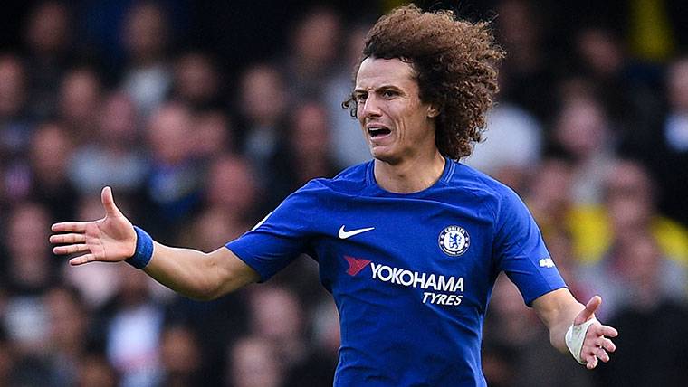David Luiz, durante un partido con el Chelsea esta temporada