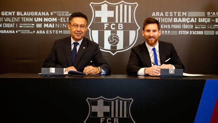Leo Messi tras su última renovación con el FC Barcelona