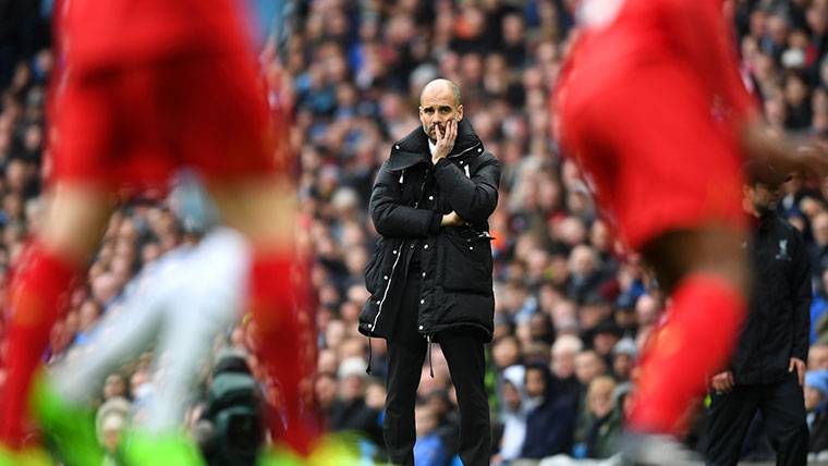 Pep Guardiola, witnessing a Manchester City-Liverpool