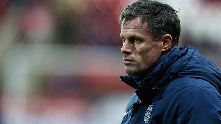 Jamie Carragher in a party of the English selection Sub17