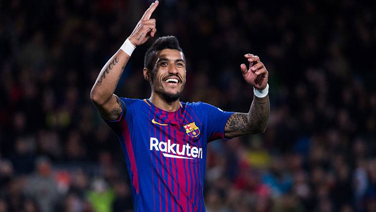 Paulinho, celebrando el gol marcado contra el Levante