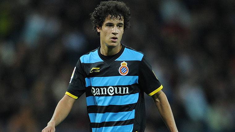 Coutinho, during a party with the Espanyol in 2012