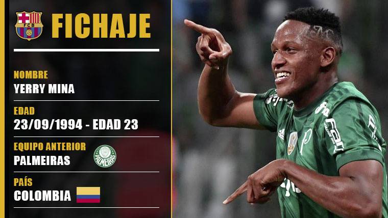 Yerry Mina ya es nuevo jugador del FC Barcelona por 5 temporadas