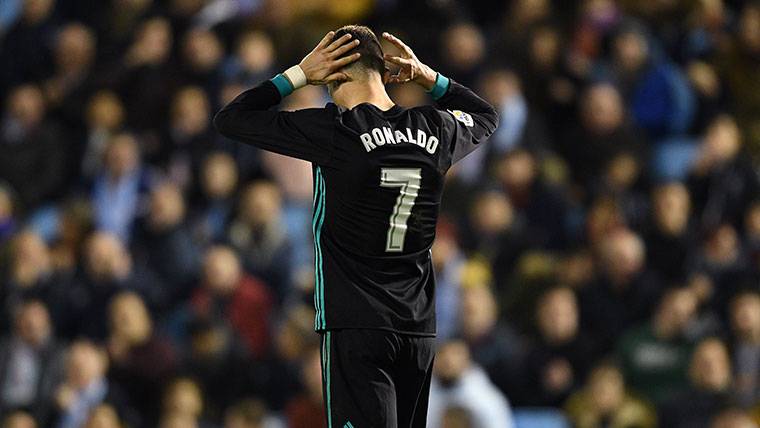Cristiano Ronaldo, lamentando una ocasión fallada con el Real Madrid