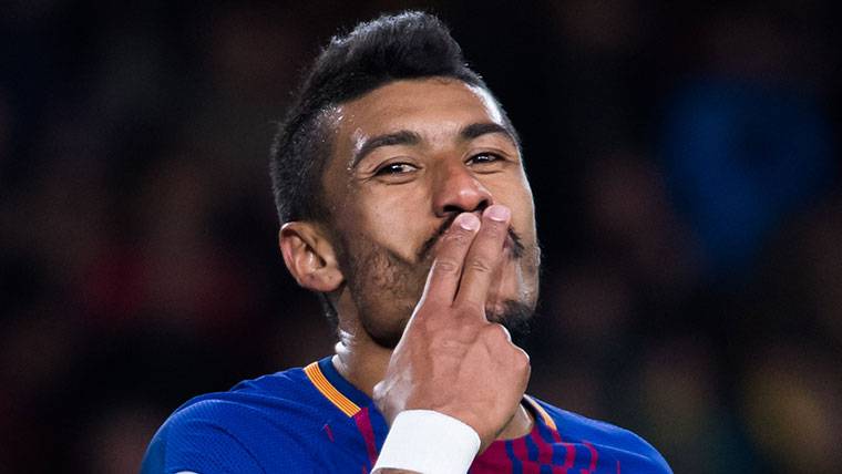 Paulinho, celebrando el gol marcado a la Real Sociedad