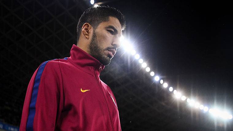 Luis Suárez, just before the party against the Real Sociedad