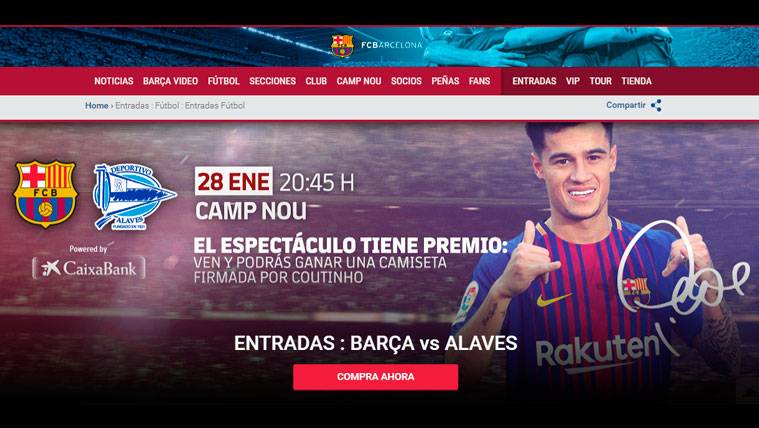 Philippe Coutinho, en la promoción del FC Barcelona-Deportivo Alavés