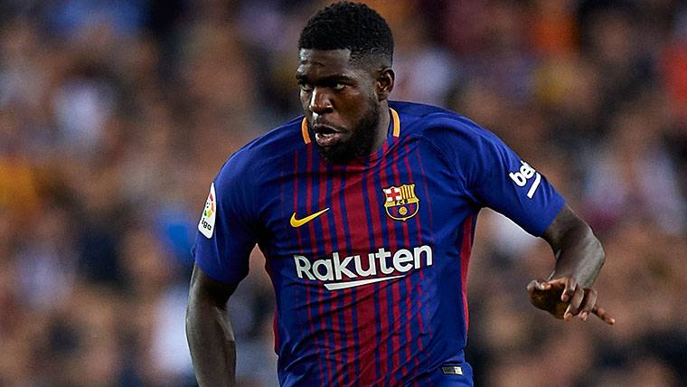 Samuel Umtiti, durante el partido contra el Real Betis