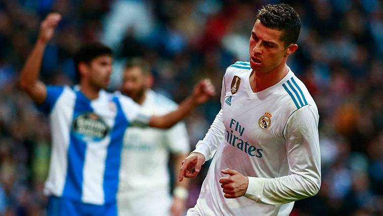 Cristiano Ronaldo celebrates a goal with the Real Madrid