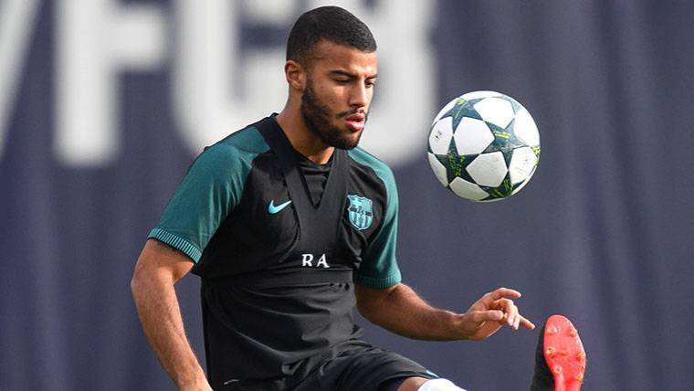 Rafinha, during a training with the FC Barcelona