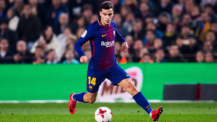 Philippe Coutinho en un partido con el FC Barcelona