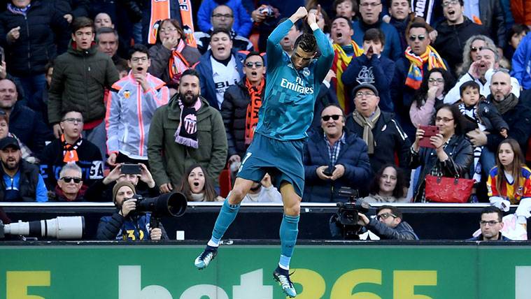 Cristiano Ronaldo celebra un gol del Real Madrid