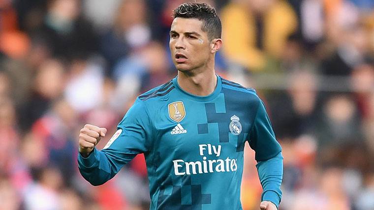 Cristiano Ronaldo, celebrando un gol marcado contra el Valencia